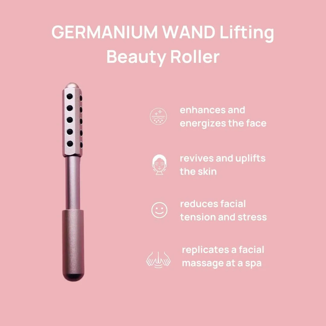 Face Massage Roller Face Skin Firming Lifting Anti-aging Beauty Tool with 30 Precious Germanium Stones Skin Care Tools