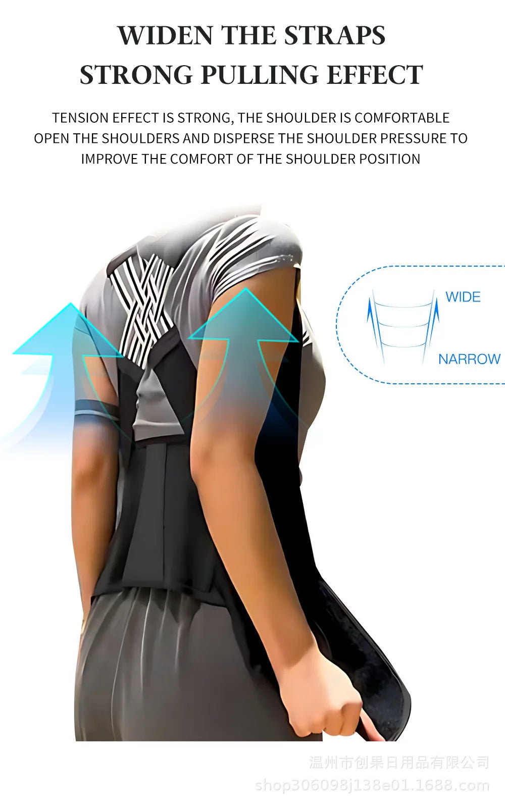 Back Brace Posture Corrector for Women and Men, Shoulder Straightener Adjustable Full Back Support Upper and Lower