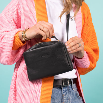 Leather Fanny Pack - Black