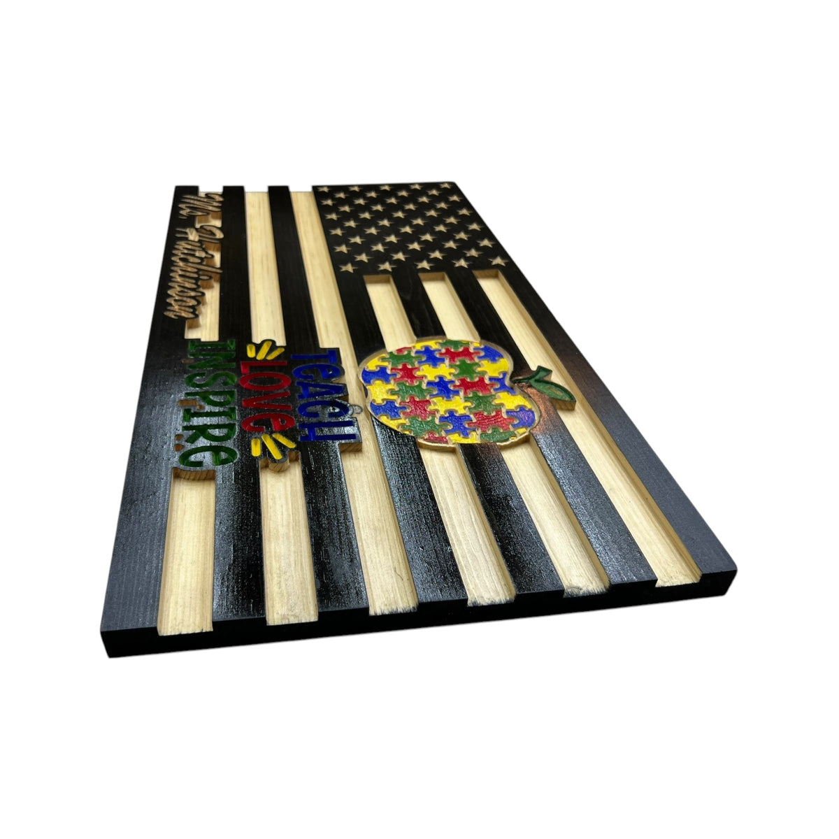 Personalized Wooden American Flag for Teachers