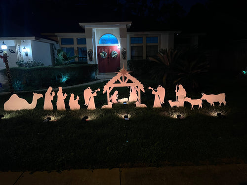 Outdoor Nativity Set in Durable PVC with 3D Stable and Easy Assembly