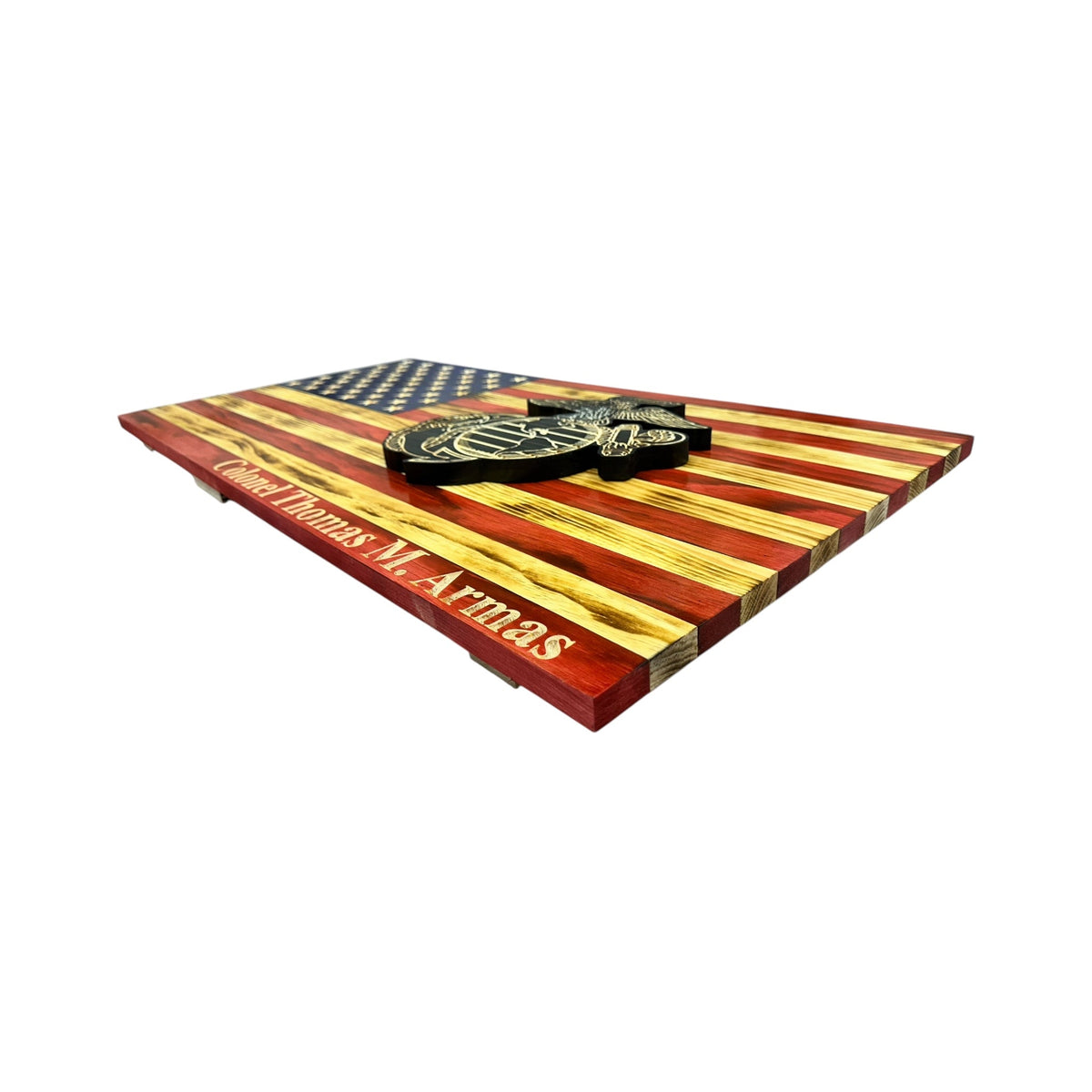 Personalized Wooden American Flag for Marines