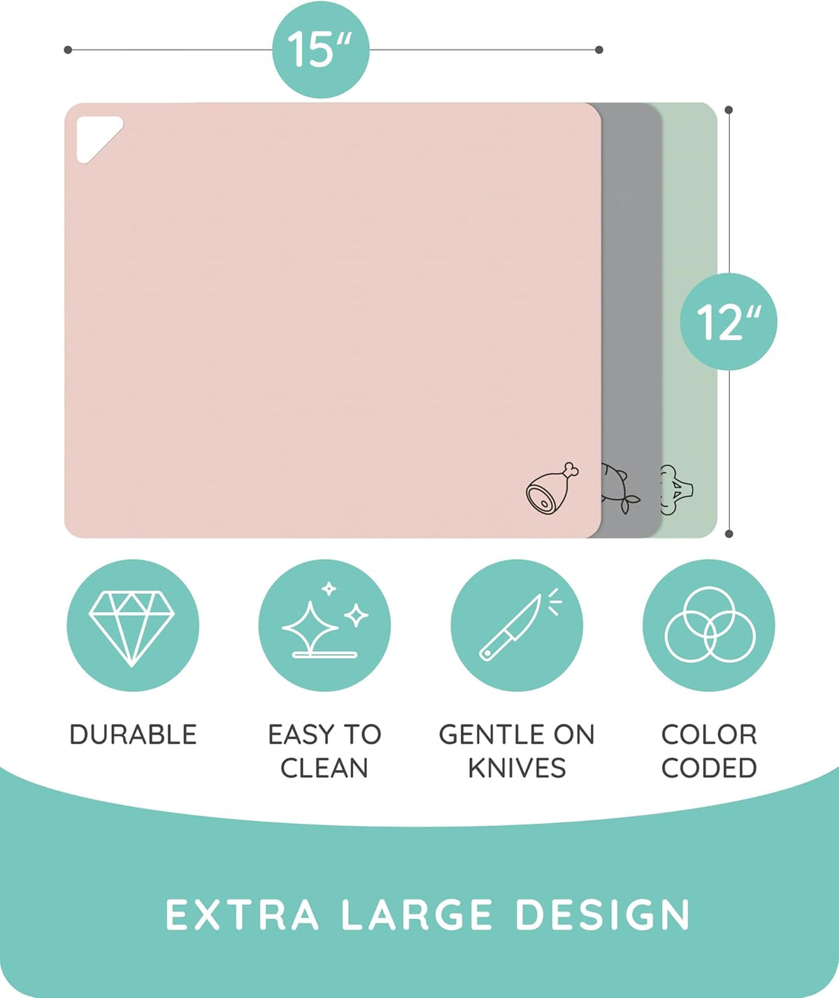 Flexible Cutting Mats Set of 3