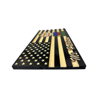 Personalized Wooden American Flag for Teachers