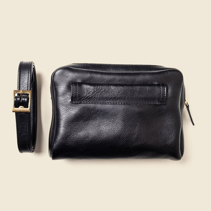 Leather Fanny Pack - Black