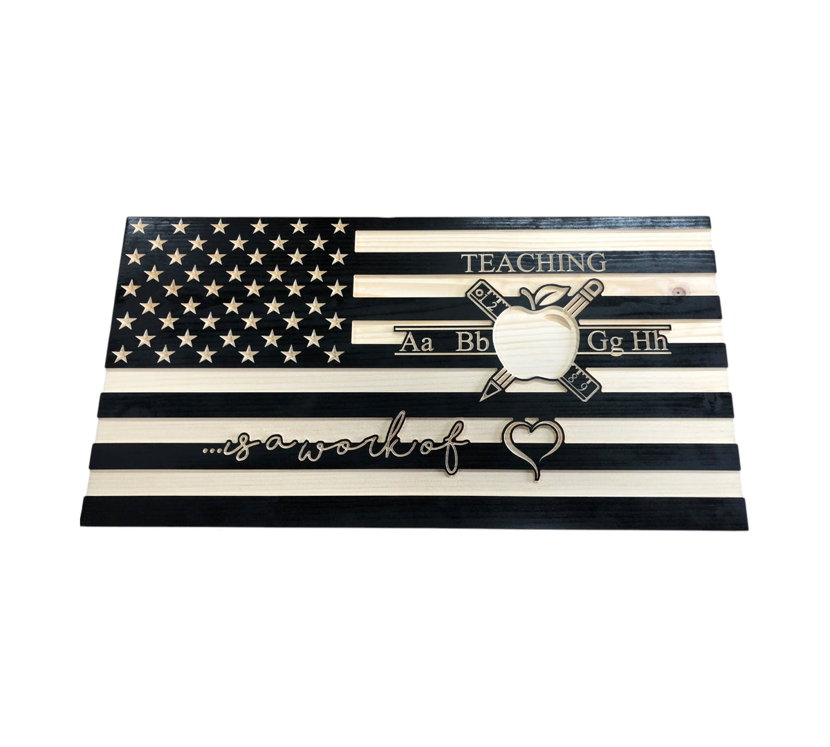 Personalized Teacher Appreciation Wooden Flag