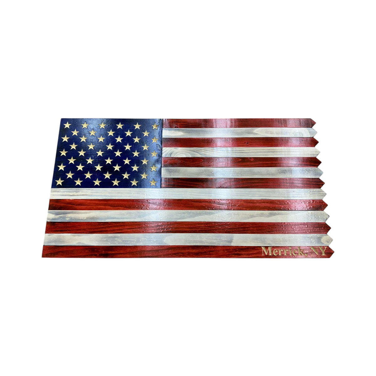 Custom Wooden American Picket Fence Flag with Ground Stakes