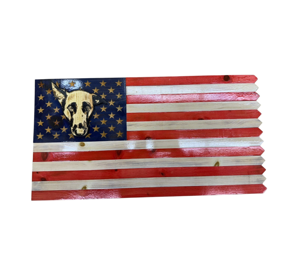 Custom Wooden American Picket Fence Flag with Ground Stakes