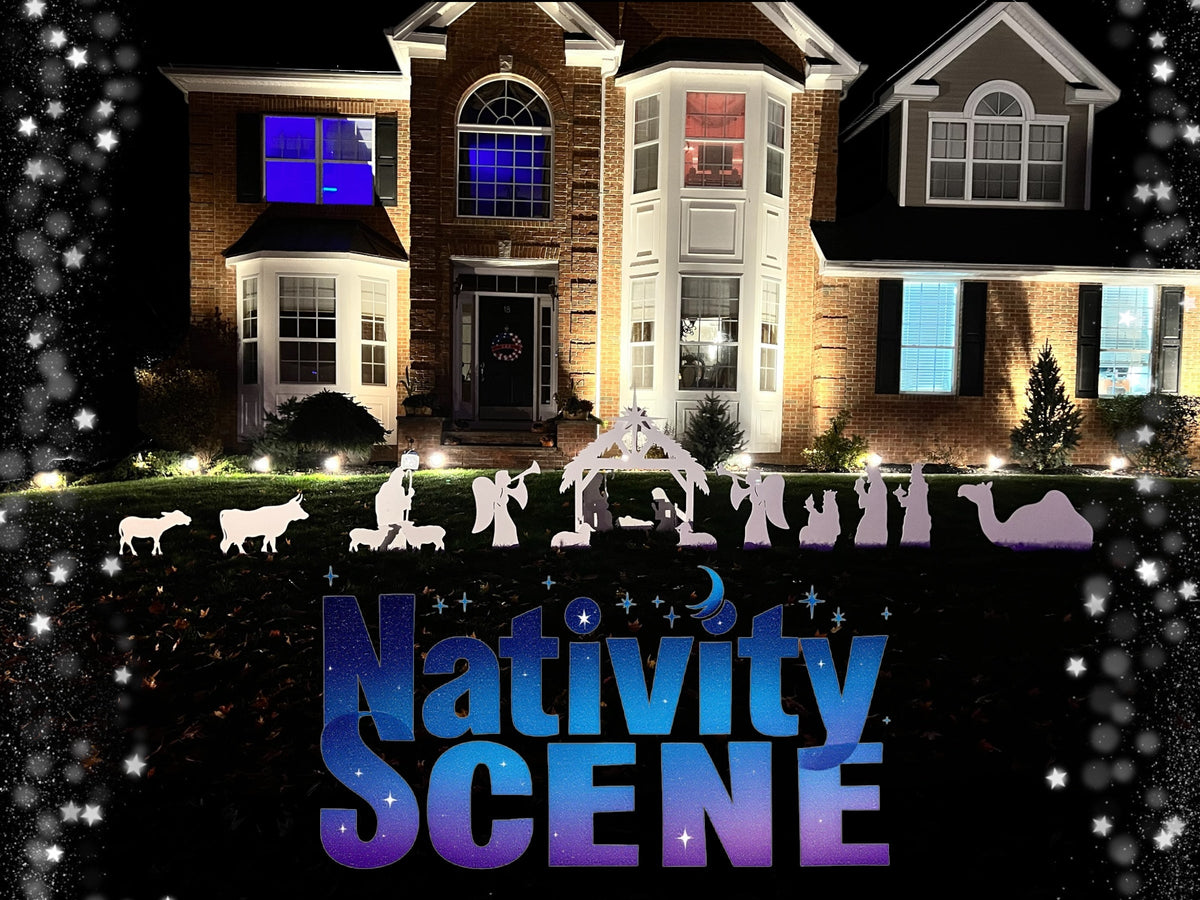 Outdoor Nativity Set in Durable PVC with 3D Stable and Easy Assembly
