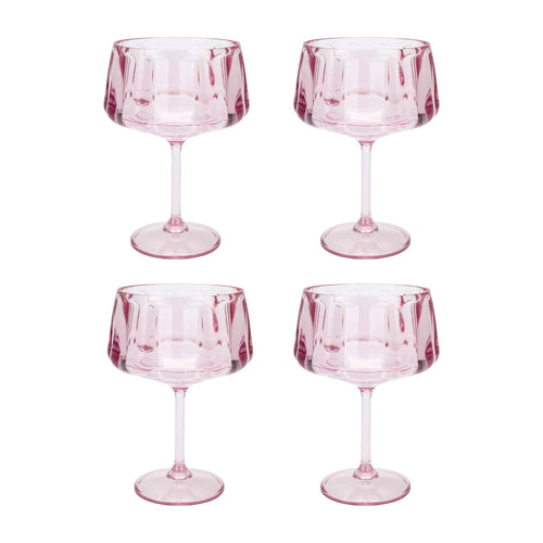 Pretty in Pink Reusable Coupe Glasses (set of 4)