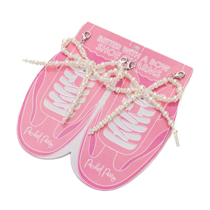 Shoe Charm Set  - White Pearl Bows