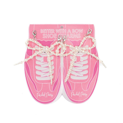 Shoe Charm Set  - White Pearl Bows