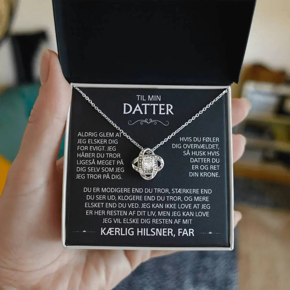 To My Daughter Gifts From Dad Heart Knot Pendant Christmas Gift Father Daughter Girl Necklace 2024 New Hot Dropshipping