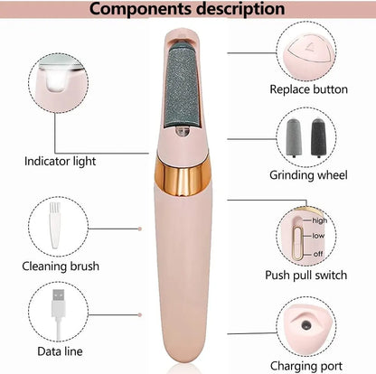 Electronic Tool File and Healing Tissue Remover Electric Foot Grinder Pink
