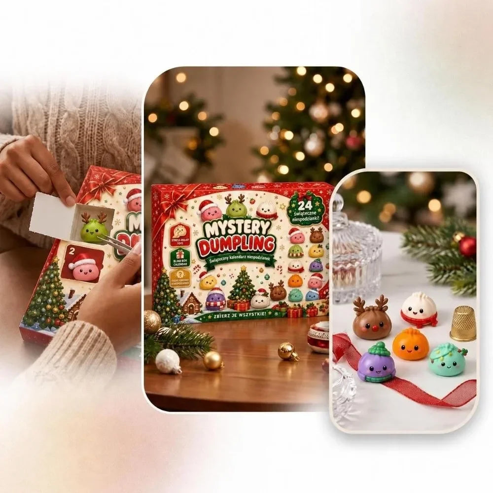 Soft Christmas Dumpling Advent Calendar Fidget Anxiety Relief Mystery Dumplings Toy Slow Resilience Decompression