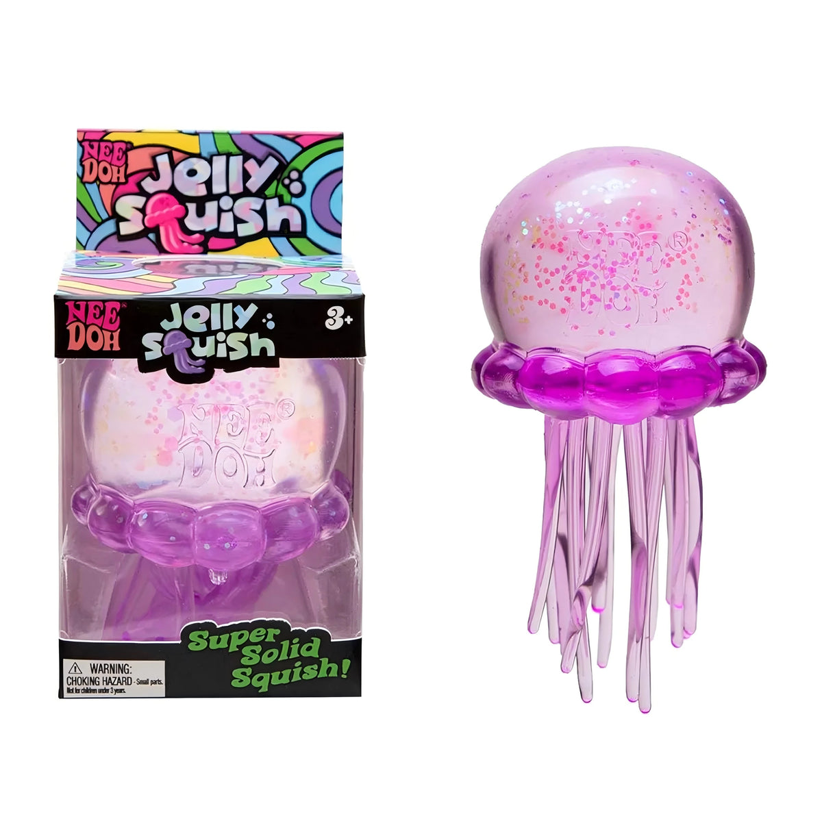 NeeDoh Trending Jellyfish & Cube Squish Toy, Soft Jelly Squeeze Stress Relief Fidget Toy, Sensory NeeDoh for Kids & Adults