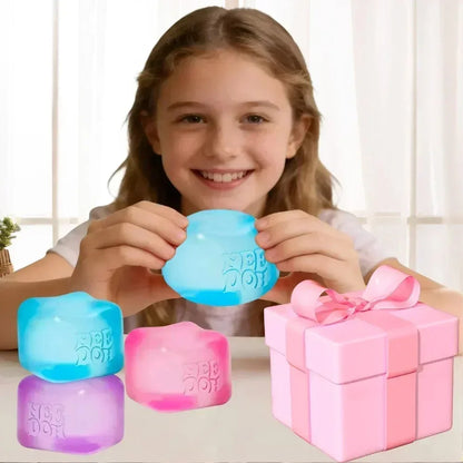 NeeDoh Trending Jellyfish & Cube Squish Toy, Soft Jelly Squeeze Stress Relief Fidget Toy, Sensory NeeDoh for Kids & Adults