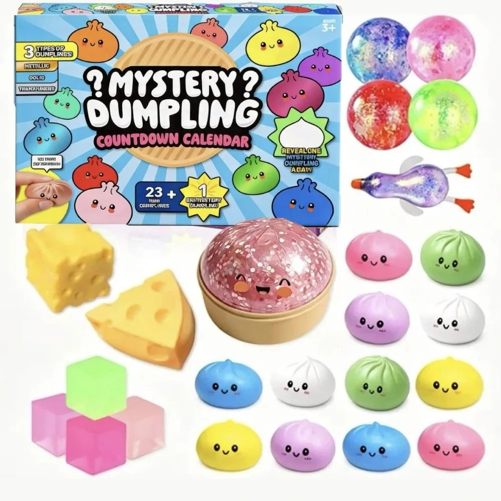 Soft Mystery Dumpling Advent Calendar Fidget Slow Resilience Dumplings Anxiety Relief Decompression Dumpling Dough Ball