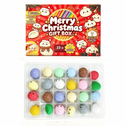 Soft Christmas Dumpling Advent Calendar Fidget Anxiety Relief Mystery Dumplings Toy Slow Resilience Decompression