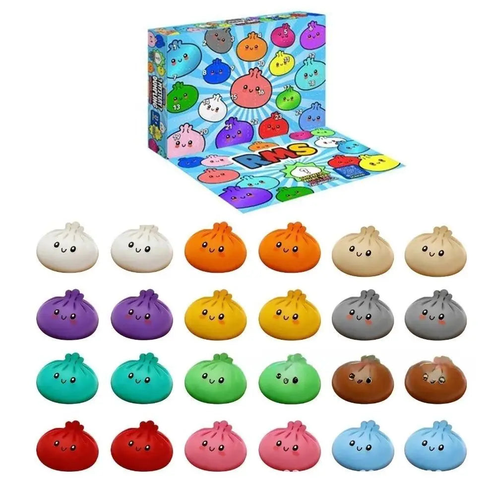 Soft Mystery Dumpling Advent Calendar Fidget Slow Resilience Dumplings Anxiety Relief Decompression Dumpling Dough Ball