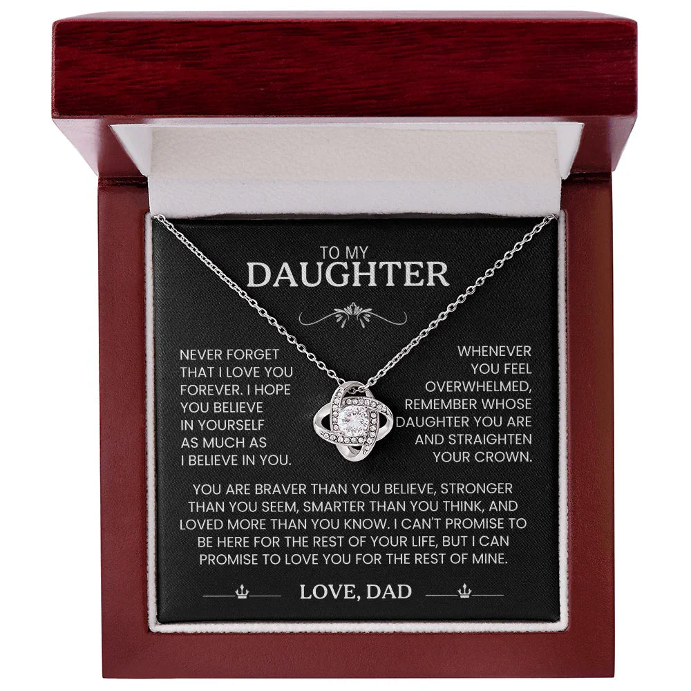 To My Daughter Gifts From Dad Heart Knot Pendant Christmas Gift Father Daughter Girl Necklace 2024 New Hot Dropshipping