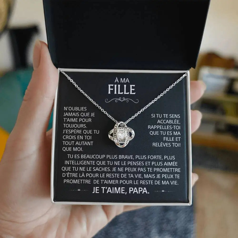 To My Daughter Gifts From Dad Heart Knot Pendant Christmas Gift Father Daughter Girl Necklace 2024 New Hot Dropshipping