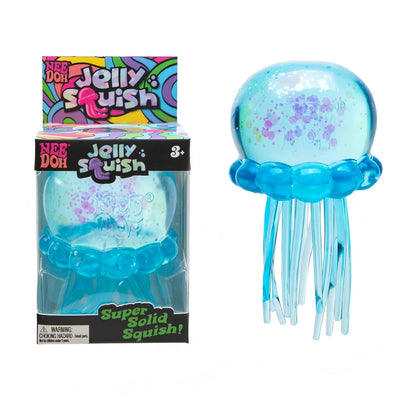 NeeDoh Trending Jellyfish & Cube Squish Toy, Soft Jelly Squeeze Stress Relief Fidget Toy, Sensory NeeDoh for Kids & Adults