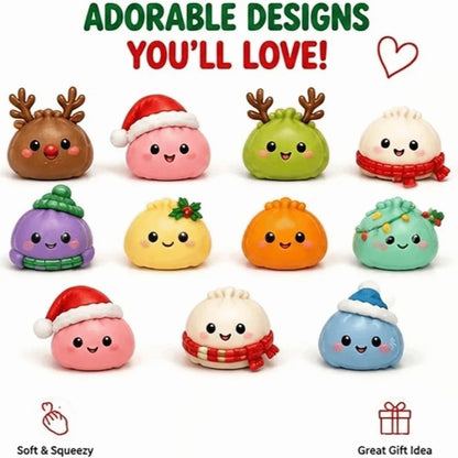 Soft Christmas Dumpling Advent Calendar Fidget Anxiety Relief Mystery Dumplings Toy Slow Resilience Decompression