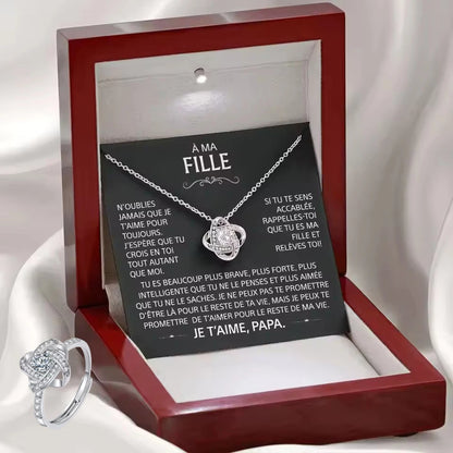 To My Daughter Gifts From Dad Heart Knot Pendant Christmas Gift Father Daughter Girl Necklace 2024 New Hot Dropshipping