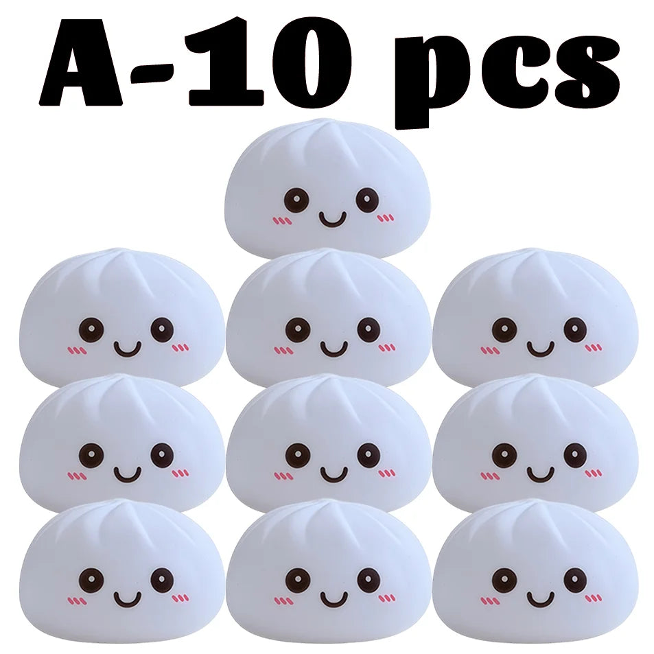 2027 New Dumpling Night Lights Glowing Dumplings Desktop Ornament Cute Glowing Dumpling Steamer Box Kawaii Dumpling Lights Gifts