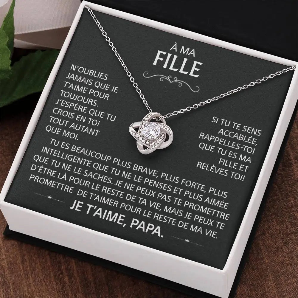 To My Daughter Gifts From Dad Heart Knot Pendant Christmas Gift Father Daughter Girl Necklace 2024 New Hot Dropshipping