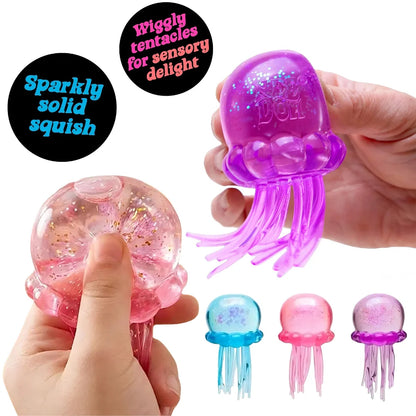 NeeDoh  Trending Jellyfish & Cube Squish Toy, Soft Jelly Squeeze Stress Relief Fidget Toy, Sensory NeeDoh for Kids & Adults