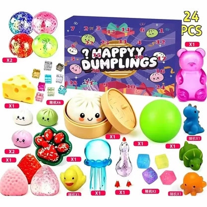 2026 Advent Calendar Calendar Dumpling Squishy 24Day Dumpling Random BaoBun Squeeze Countdown Fidget AntiStress Christmas Gifts