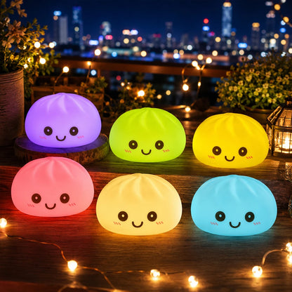 2027 New Dumpling Night Lights Glowing Dumplings Desktop Ornament Cute Glowing Dumpling Steamer Box Kawaii Dumpling Lights Gifts