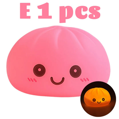 2027 New Dumpling Night Lights Glowing Dumplings Desktop Ornament Cute Glowing Dumpling Steamer Box Kawaii Dumpling Lights Gifts