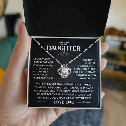 To My Daughter Gifts From Dad Heart Knot Pendant Christmas Gift Father Daughter Girl Necklace 2024 New Hot Dropshipping