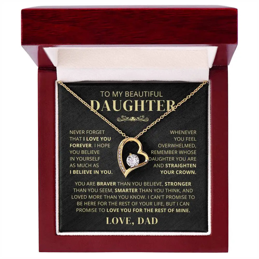 To My Daughter Gifts From Dad Heart Knot Pendant Christmas Gift Father Daughter Girl Necklace 2024 New Hot Dropshipping