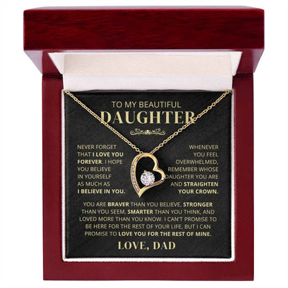 To My Daughter Gifts From Dad Heart Knot Pendant Christmas Gift Father Daughter Girl Necklace 2024 New Hot Dropshipping