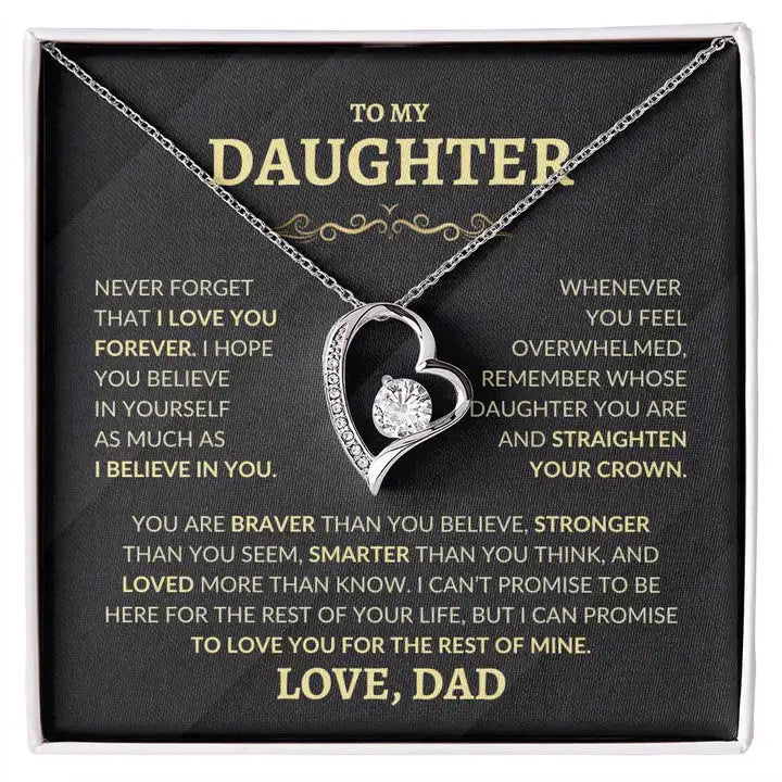 To My Daughter Gifts From Dad Heart Knot Pendant Christmas Gift Father Daughter Girl Necklace 2024 New Hot Dropshipping