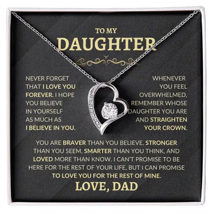 To My Daughter Gifts From Dad Heart Knot Pendant Christmas Gift Father Daughter Girl Necklace 2024 New Hot Dropshipping