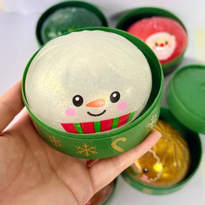 2026 Christmas Dumpling Squishy Snowman Elk Santa Claus Squeeze Ball with Box Stress Relief Merry Christmas New Year XMAS Gift