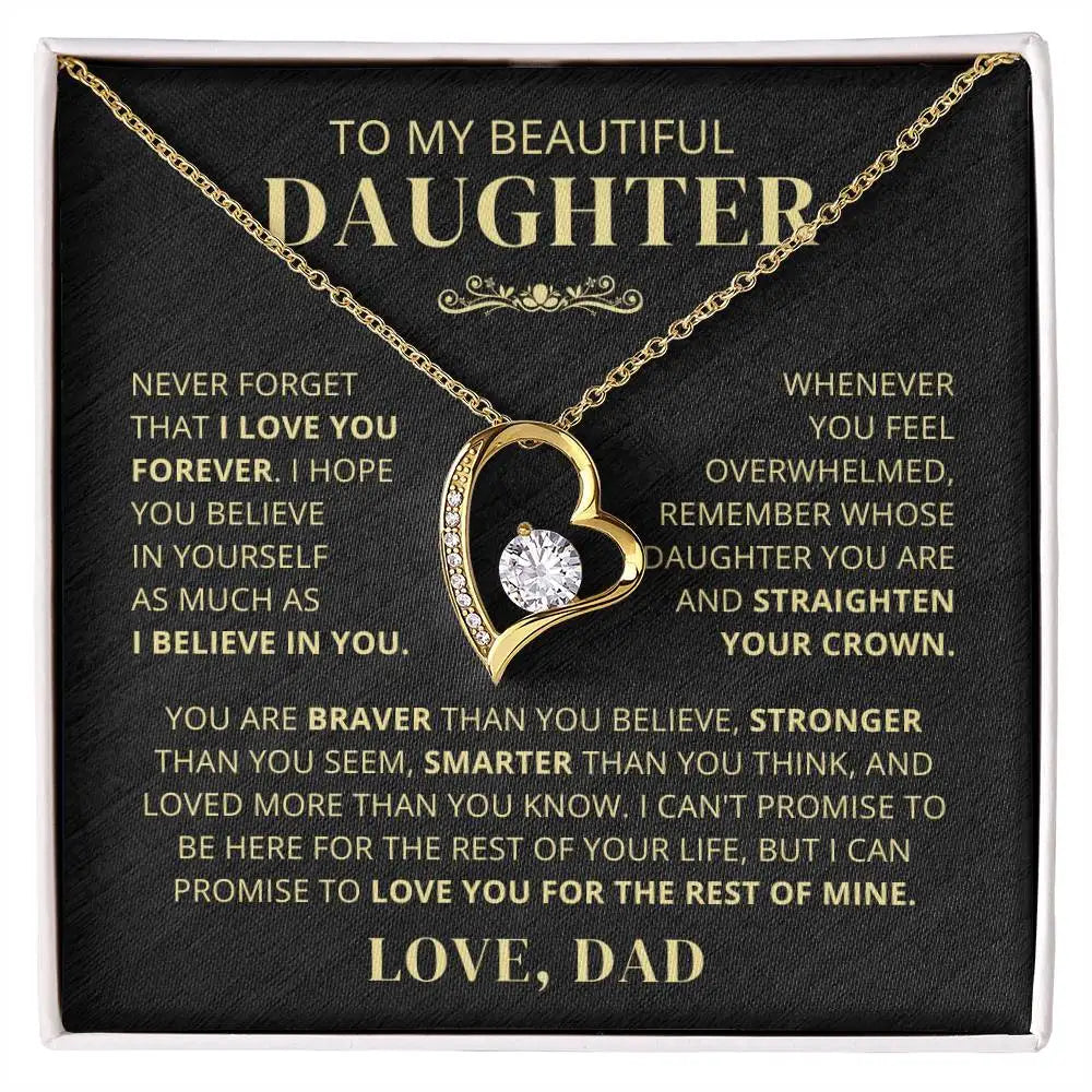 To My Daughter Gifts From Dad Heart Knot Pendant Christmas Gift Father Daughter Girl Necklace 2024 New Hot Dropshipping