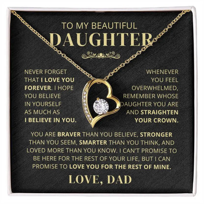 To My Daughter Gifts From Dad Heart Knot Pendant Christmas Gift Father Daughter Girl Necklace 2024 New Hot Dropshipping