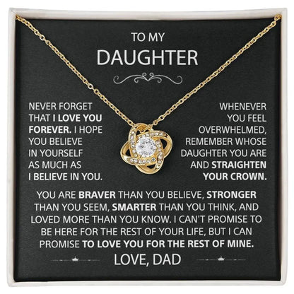 To My Daughter Gifts From Dad Heart Knot Pendant Christmas Gift Father Daughter Girl Necklace 2024 New Hot Dropshipping