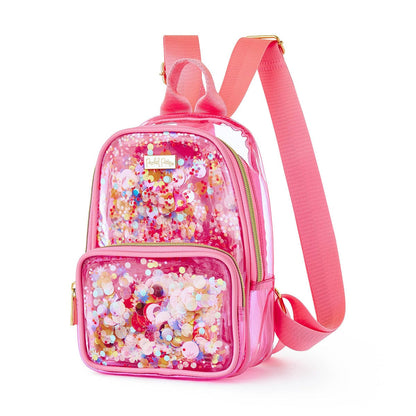 Mini Pink Confetti Clear Backpack