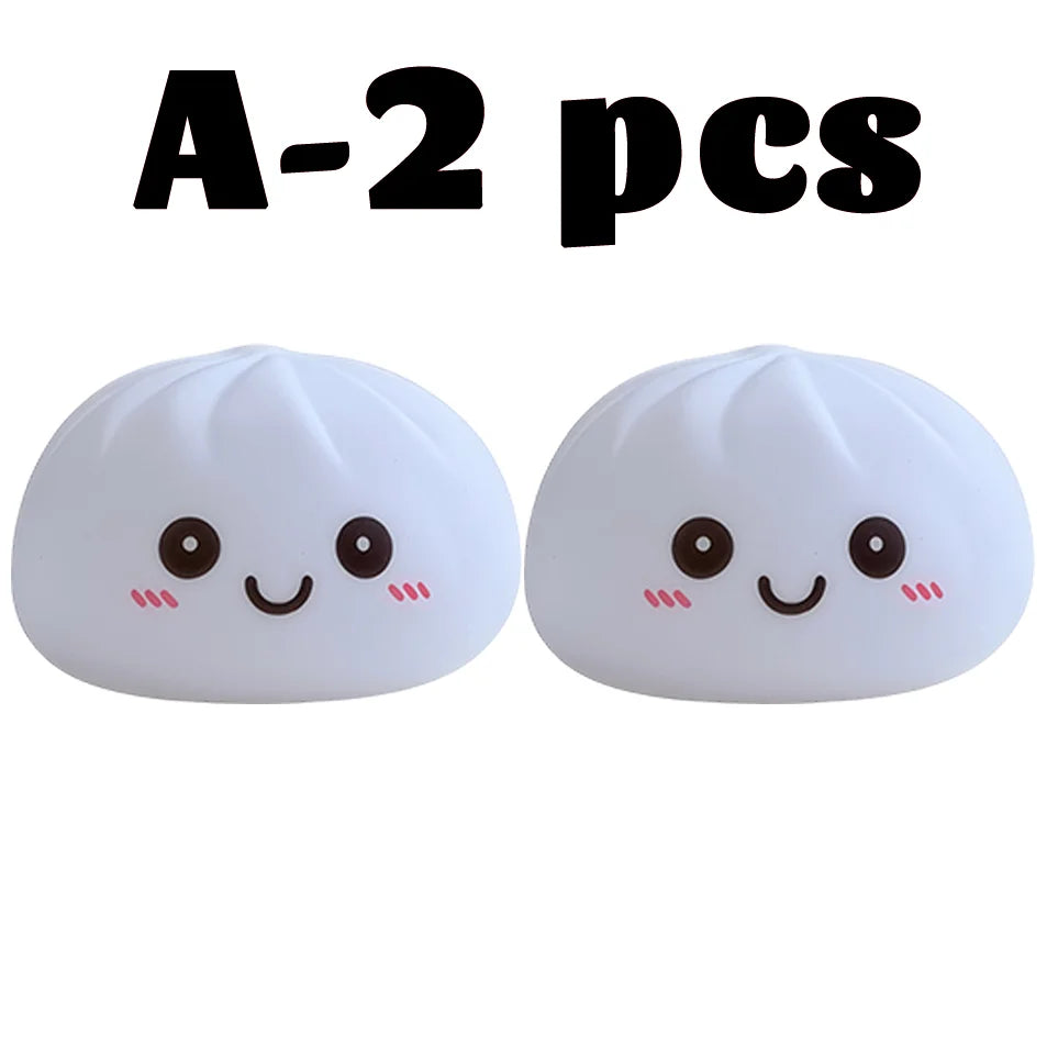 2027 New Dumpling Night Lights Glowing Dumplings Desktop Ornament Cute Glowing Dumpling Steamer Box Kawaii Dumpling Lights Gifts