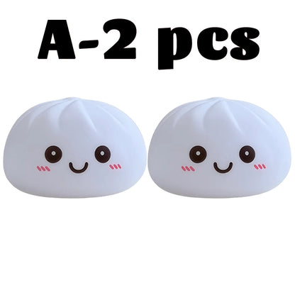 2027 New Dumpling Night Lights Glowing Dumplings Desktop Ornament Cute Glowing Dumpling Steamer Box Kawaii Dumpling Lights Gifts