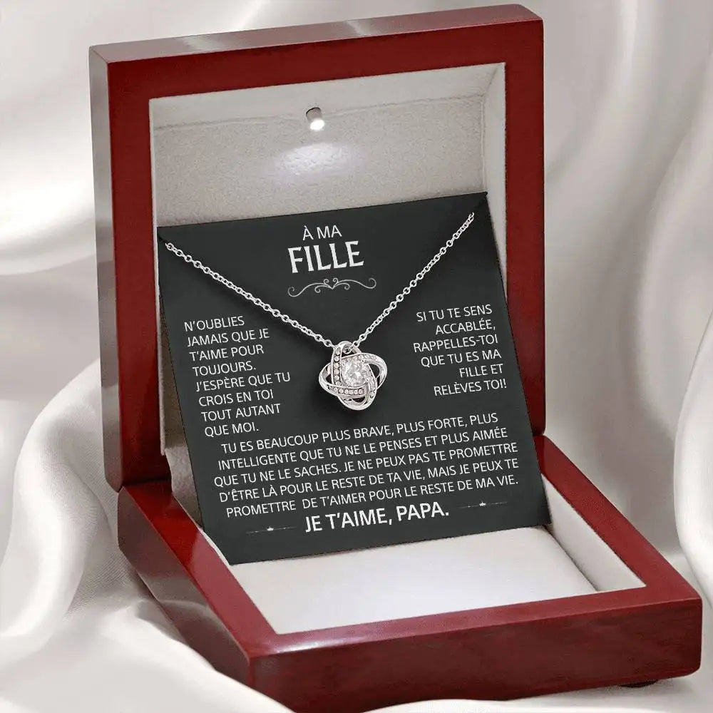 To My Daughter Gifts From Dad Heart Knot Pendant Christmas Gift Father Daughter Girl Necklace 2024 New Hot Dropshipping