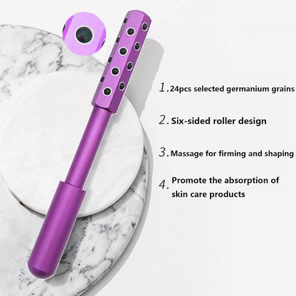 Face Massage Roller Face Skin Firming Lifting Anti-aging Beauty Tool with 30 Precious Germanium Stones Skin Care Tools
