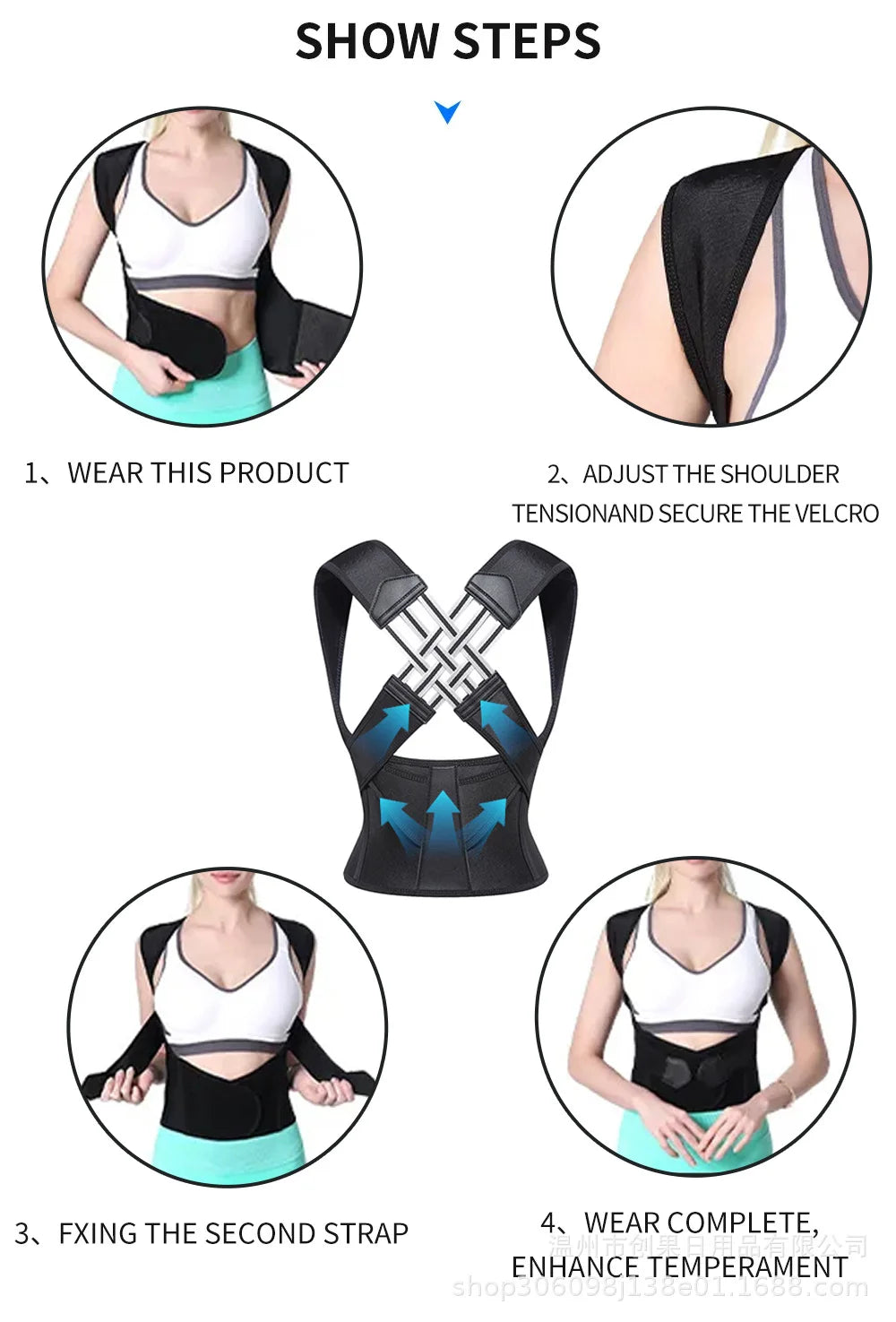 Back Brace Posture Corrector for Women and Men, Shoulder Straightener Adjustable Full Back Support Upper and Lower